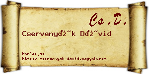 Cservenyák Dávid névjegykártya