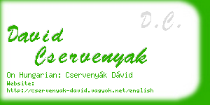 david cservenyak business card