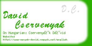 david cservenyak business card